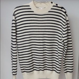 COS Wool Striped Sweater in black and white